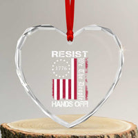 Resist Hands Off Heart Crystal Glass Ornament Vintage American Betsy Ross Flag We The People - Wonder Print Shop