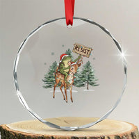 Resist Portland Frog Protest Christmas Crystal Glass Ornament Funny Holiday Meme Gift Idea - Wonder Print Shop
