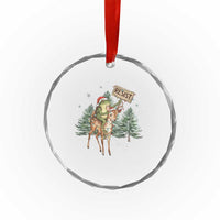 Resist Portland Frog Protest Christmas Crystal Glass Ornament Funny Holiday Meme Gift Idea TS12