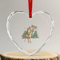 Resist Portland Frog Protest Christmas Heart Crystal Glass Ornament Funny Holiday Meme Gift Idea - Wonder Print Shop