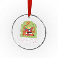 Resist Portland Frog Protest Crystal Glass Ornament Funny No Kings Christmas Gift - Wonder Print Shop