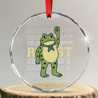 Resist Raised Fist Frog Crystal Glass Ornament Portland Protest Freedom Fighter TS02