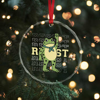 Resist Raised Fist Frog Crystal Glass Ornament Portland Protest Freedom Fighter - Wonder Print Shop