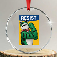 Resist Rosie Frog Crystal Glass Ornament Protest Parody Feminist Retro Poster TS02