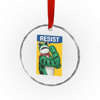 Resist Rosie Frog Crystal Glass Ornament Protest Parody Feminist Retro Poster TS02
