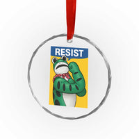 Resist Rosie Frog Crystal Glass Ornament Protest Parody Feminist Retro Poster - Wonder Print Shop
