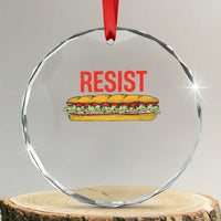 Resist Sandwich Crystal Glass Ornament Sarcastic Food Revolution Political Satire TS02