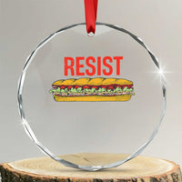 Resist Sandwich Crystal Glass Ornament Sarcastic Food Revolution Political Satire - Wonder Print Shop
