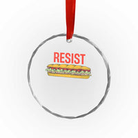 Resist Sandwich Crystal Glass Ornament Sarcastic Food Revolution Political Satire - Wonder Print Shop