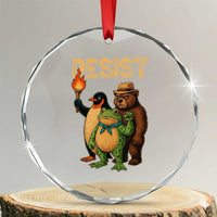 Resist Social Club 2025 Crystal Glass Ornament Bear Penguin Frog Protest Unity for Social Justice TS02