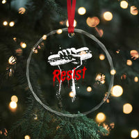 Resist with Sandwich Power Crystal Glass Ornament Funny Food Rebellion Political Satire - Wonder Print Shop