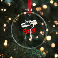Resist with Sandwich Power Crystal Glass Ornament Funny Food Rebellion Political Satire TS02