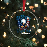 Respect Disabled Veteran Crystal Glass Ornament Military Soldier American Flag Bald Eagle TS11