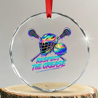 Respect The Crease Lacrosse Drip Crystal Glass Ornament Funny Lax Goalie