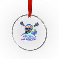 Respect The Crease Lacrosse Drip Crystal Glass Ornament Funny Lax Goalie