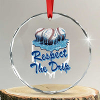 Respect The Drip Baseball Crystal Glass Ornament Driping Ice Cream Sport Lover TS02