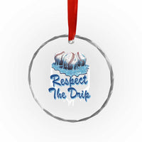 Respect The Drip Baseball Crystal Glass Ornament Driping Ice Cream Sport Lover TS02