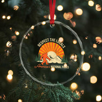 Respect The Locals Crystal Glass Ornament America's National Parks Vintage Bigfoot TS02