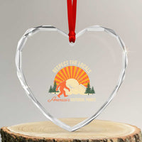 Respect The Locals Heart Crystal Glass Ornament America's National Parks Vintage Bigfoot - Wonder Print Shop