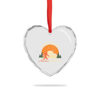 Respect The Locals Heart Crystal Glass Ornament America's National Parks Vintage Bigfoot - Wonder Print Shop