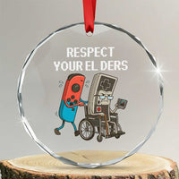 Respect Your Elders Retro Gaming Meme Crystal Glass Ornament Funny Gamer Controller 80s - Wonder Print Shop