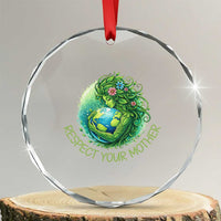 Respect Your Mother Crystal Glass Ornament Earth Mother Hugging Planet