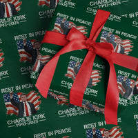 Rest in Peace Charlie Kirk Wrapping Paper Roll Memorial Tribute Charlie A True Patriot USA Flag - Wonder Print Shop