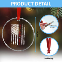 Retired 2025 Crystal Glass Ornament Vintage Old American Flag TS10