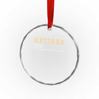 Retired Definition Fishing Crystal Glass Ornament Funny Retirement Fisherman Gift