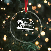 Retired Est 2025 Crystal Glass Ornament Hello Retirement Summer Vibes - Wonder Print Shop