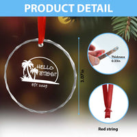 Retired Est 2025 Crystal Glass Ornament Hello Retirement Summer Vibes - Wonder Print Shop
