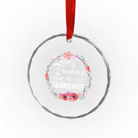 Retired Teacher Crystal Glass Ornament Floral For Grandmas Retirement - Wonder Print Shop