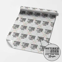 Retirement 2026 Wrapping Paper Roll Cool Retired Gift American Flag
