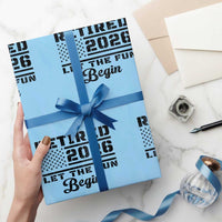 Retirement 2026 Wrapping Paper Roll Cool Retired Gift American Flag