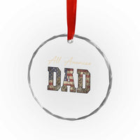Retro All American Dad Crystal Glass Ornament 4th of July Father's Day