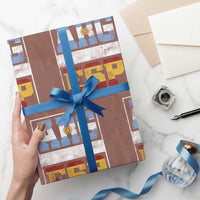 Retro ARG ESP Argentina Espana Flag Typography Graphic Wrapping Paper Roll Country Code Vintage Argentine Spainish Pride