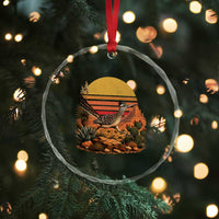 Retro Arizona Roadrunner Desert Sunset Crystal Glass Ornament Southwest Bird Wildlife Nature Lover