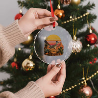 Retro Arizona Roadrunner Desert Sunset Crystal Glass Ornament Southwest Bird Wildlife Nature Lover