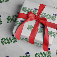 Retro Australia Wrapping Paper Roll AUS Green Australian Flag Country Pride Graphic