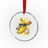 Retro Bananas Crystal Glass Ornament Vintage American Flag Banana Lover - Wonder Print Shop