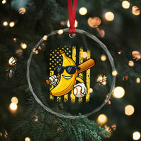 Retro Bananas Crystal Glass Ornament Vintage American Flag Banana Lover TS10