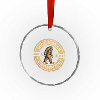 Retro Bigfoot Believer Crystal Glass Ornament Undefeated Sasquatch Hide And Seek Cryptozoology - Wonder Print Shop