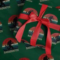 Retro Bigfoot Fishing Wrapping Paper Roll Funny Retro Sasquatch Bassquatch Fisherman - Wonder Print Shop