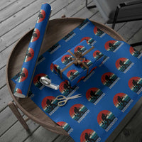 Retro Bigfoot Fishing Wrapping Paper Roll Funny Retro Sasquatch Bassquatch Fisherman - Wonder Print Shop
