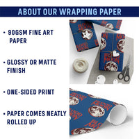 Retro Blood Moon Graphic Wrapping Paper Roll Mystic Celestial Gothic Astronomy Art