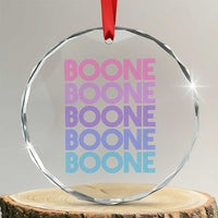 Retro Boone Name Lover Neon Gradient Typography Crystal Glass Ornament