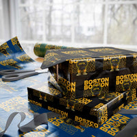 Retro Boston Ice Hockey Wrapping Paper Roll Fear The Bear