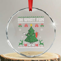 Retro Boujee Xmas Tree Crystal Glass Ornament Oh What Fun TS02