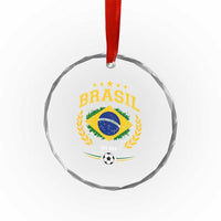 Retro Brasil Soccer Pride Crest Est 1914 Crystal Glass Ornament Vintage Brazil Flag Futbol Lover Football Fans