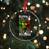 Retro Buffalo Soldiers Crystal Glass Ornament 9th and 10th Cavalry African American Heros USA Flag TS10